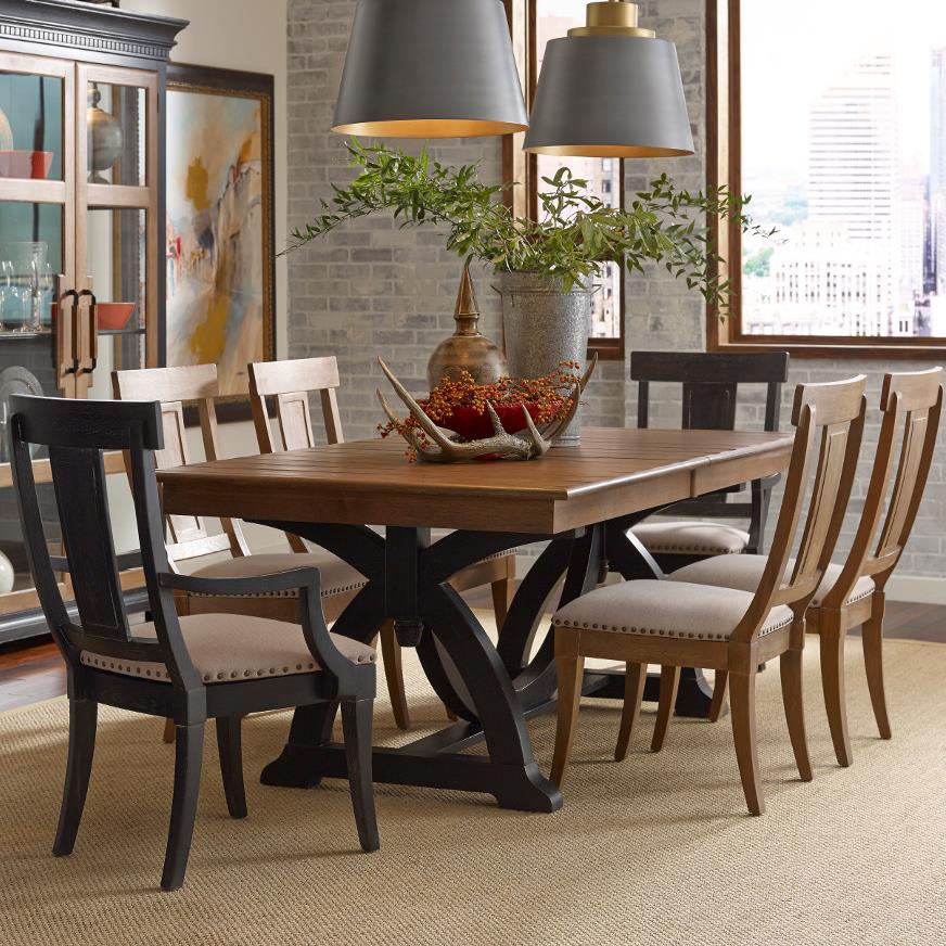 Kincaid Furniture Stone Ridge Seven Piece Dining Set with Rectangular